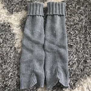 BOOT TOPPERS/LEG WARMERS GRAY KNIT CUFFED